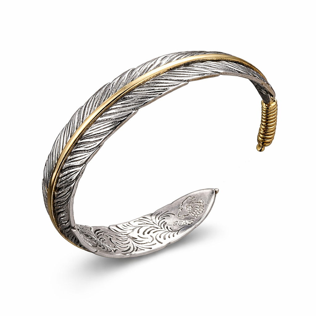 Vintage Feather Cuff Adjustable Bracelet