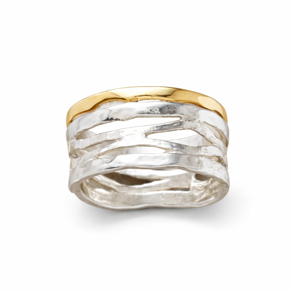 Vintage Gold & Silver Hollow Ring