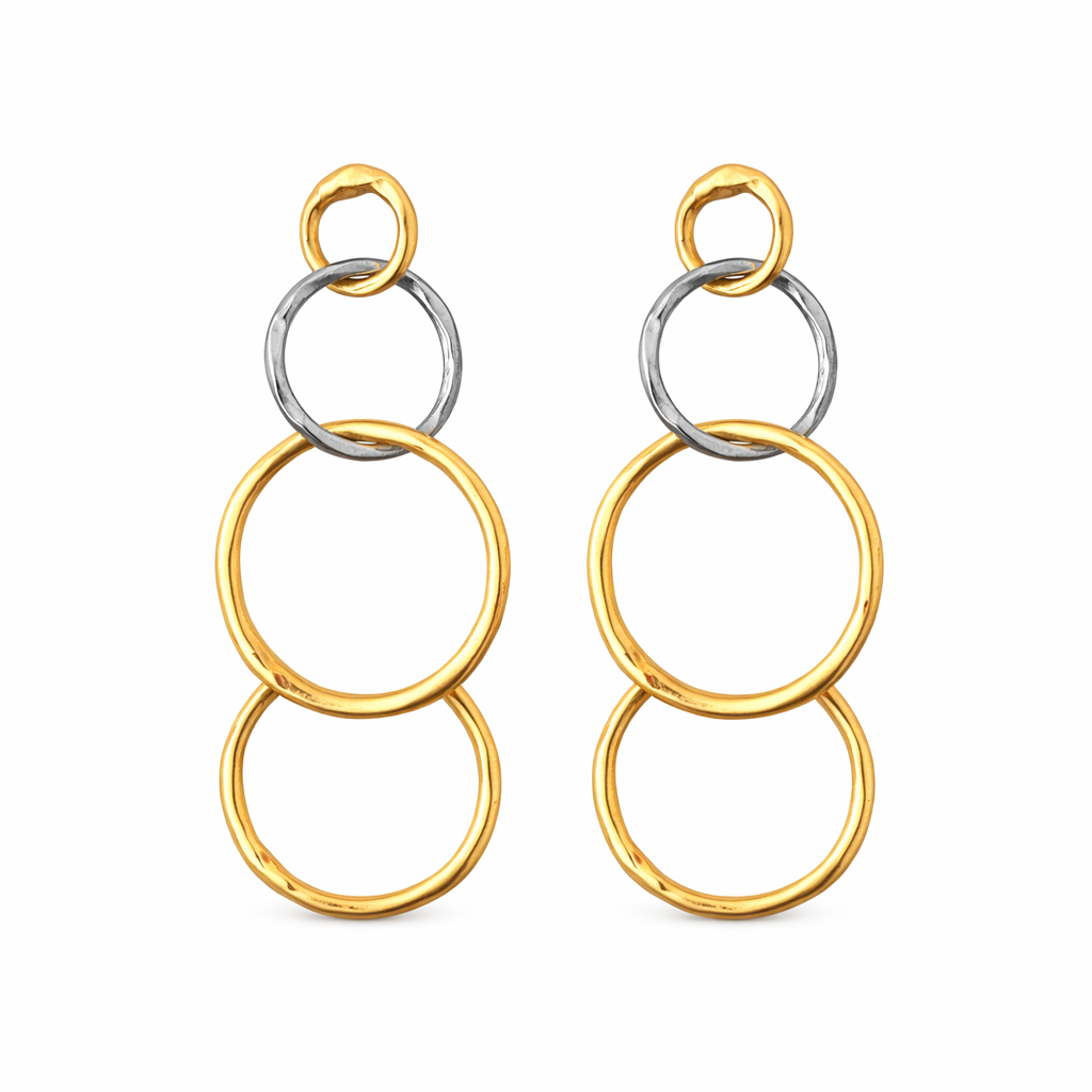 Vintage Gold and Silver Hoop Earrings