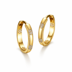 Vintage Golden Flower Hoop Earrings