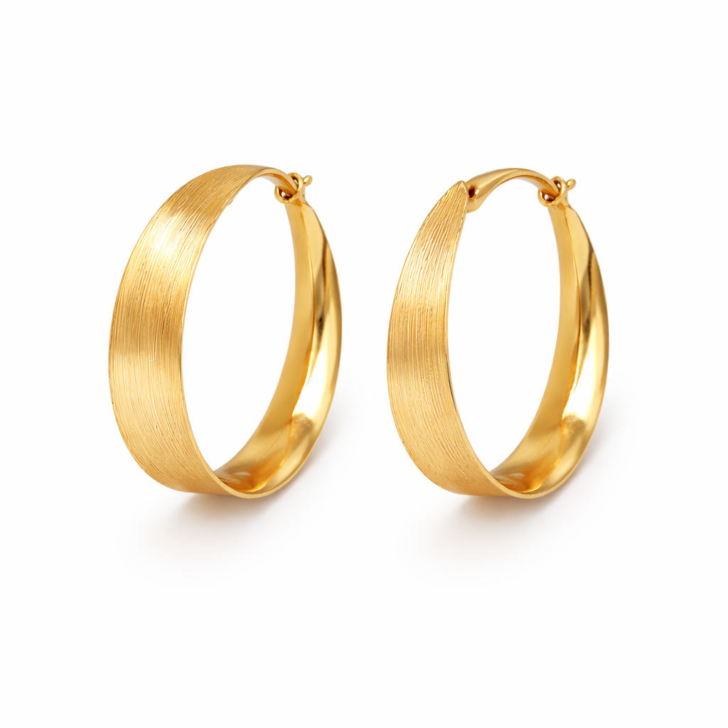 Vintage Golden Hollow Hoop Earrings