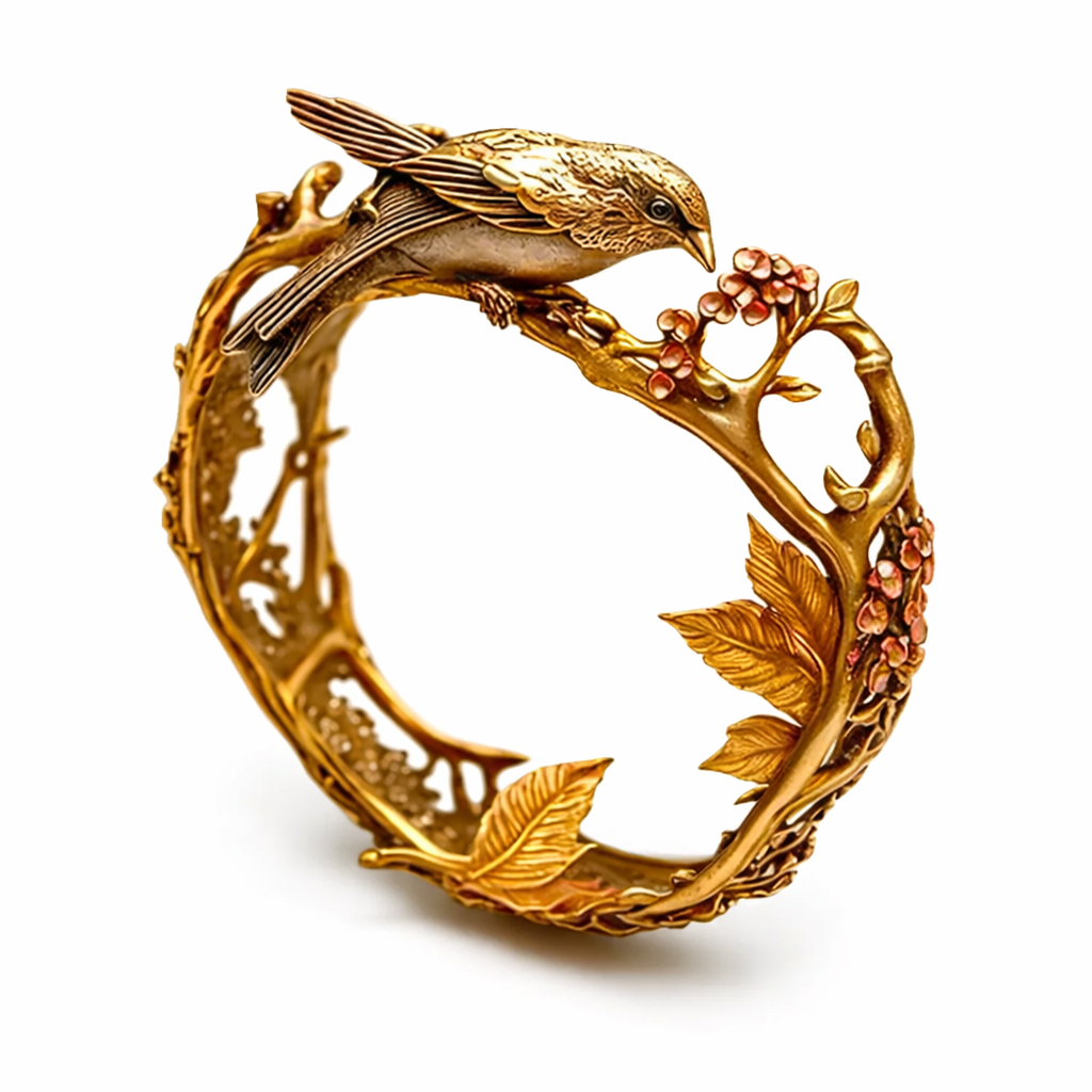 Vintage Hummingbird Golden Ring