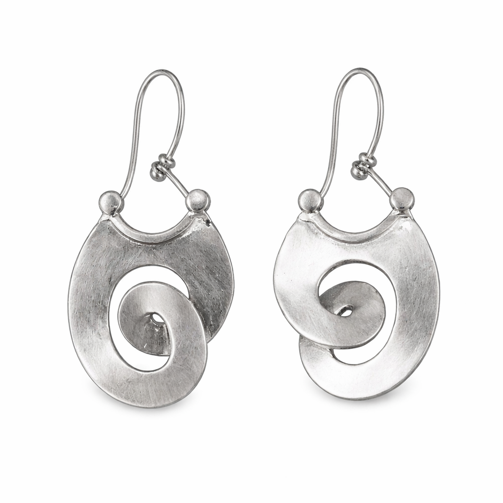 Vintage Irregular Silver Earrings