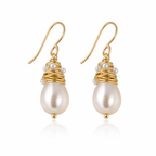 Vintage Pearl Golden Threads Earrings