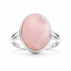Vintage Rose Quartz Ring in Sterling Silver