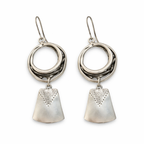 Vintage Silver Hanging Square Dangle Earrings