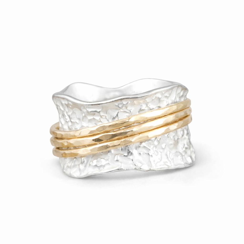 Vintage Spinner Thin Gold & Silver Ring