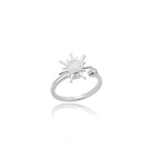 Vintage Stainless Steel Rotating Sun Opal Ring