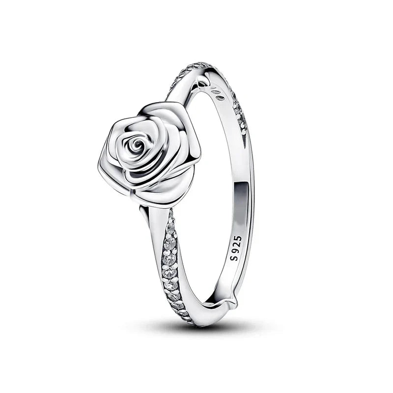 Vintage Sterling Silver Rose Bloom Ring - Eliza-Warszawa