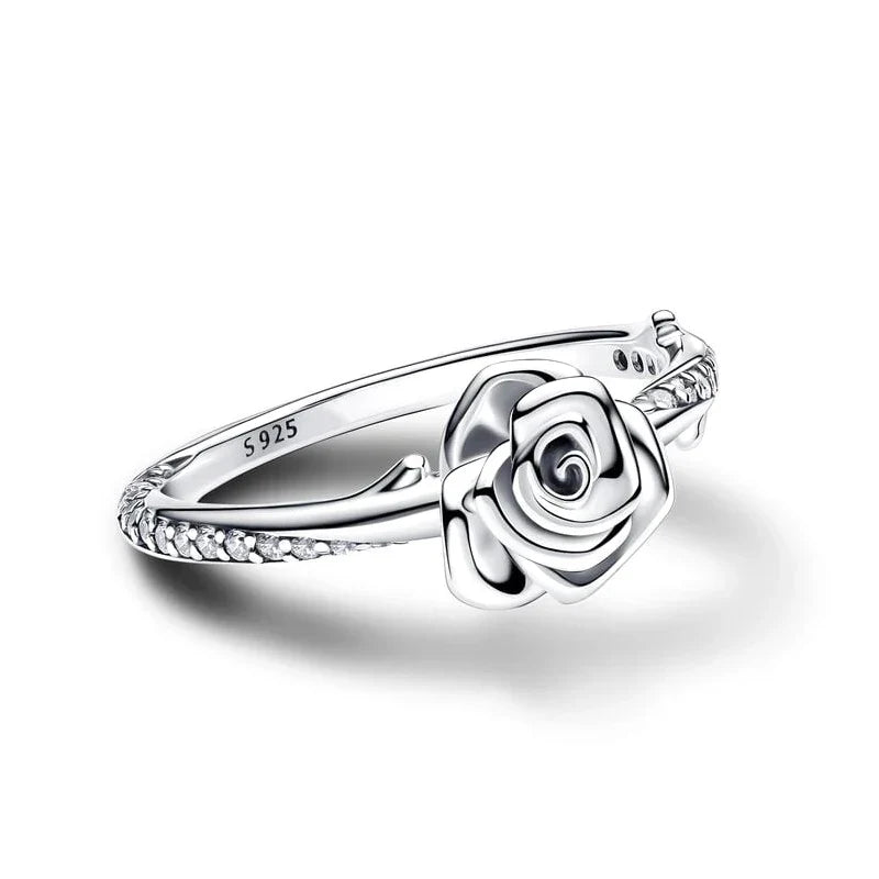 Vintage Sterling Silver Rose Bloom Ring - Eliza-Warszawa