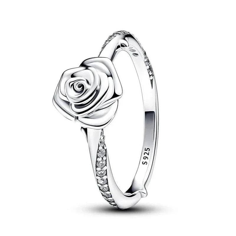 Vintage Sterling Silver Rose Bloom Ring - Eliza-Warszawa
