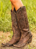 Vintage Studded Cowgirl Boots - Eliza-Warszawa