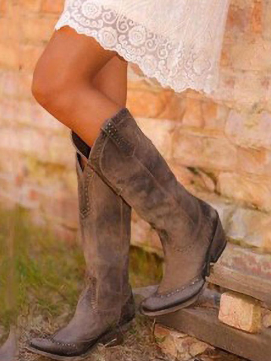 Vintage Studded Cowgirl Boots - Eliza-Warszawa