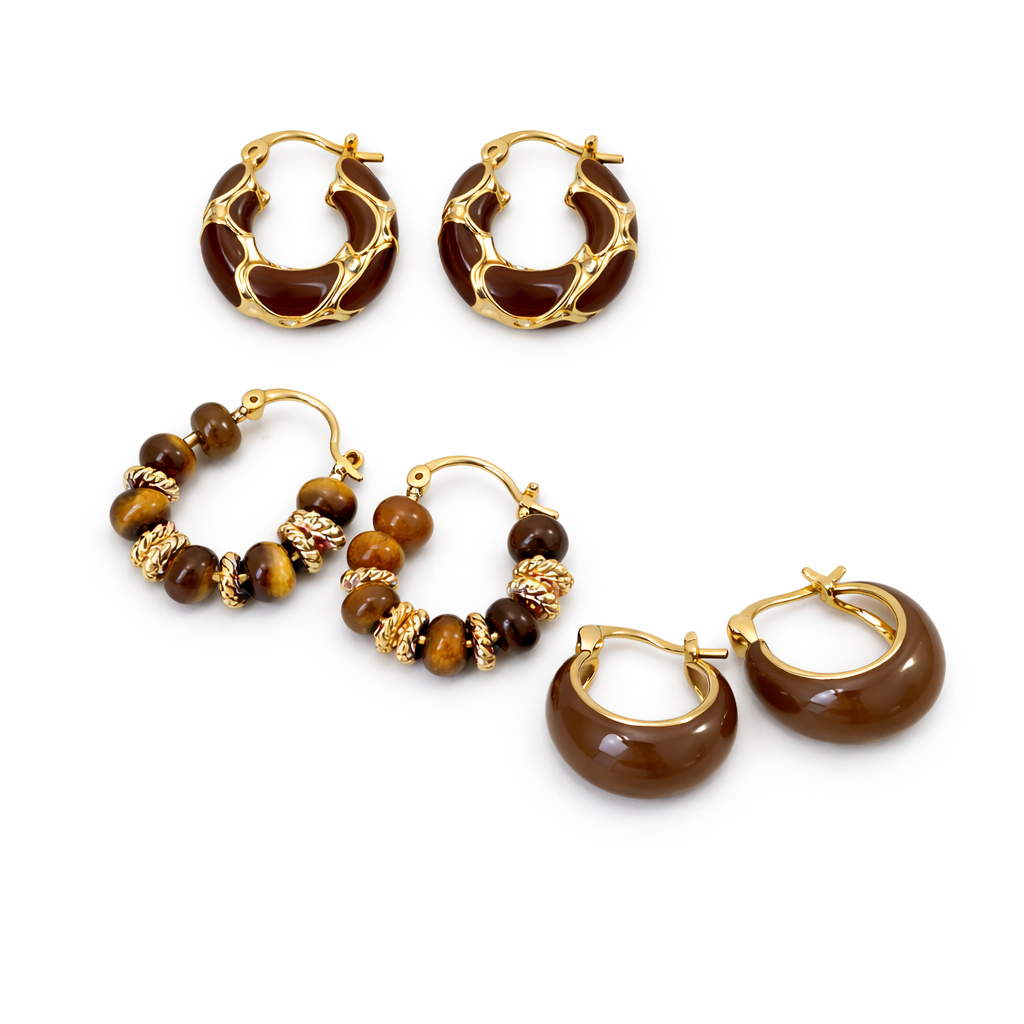 Vintage U-Shaped Hoop Earrings - Eliza-Warszawa