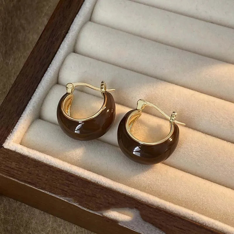 Vintage U-Shaped Hoop Earrings - Eliza-Warszawa
