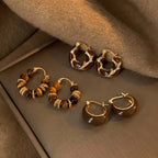 Vintage U-Shaped Hoop Earrings - Eliza-Warszawa