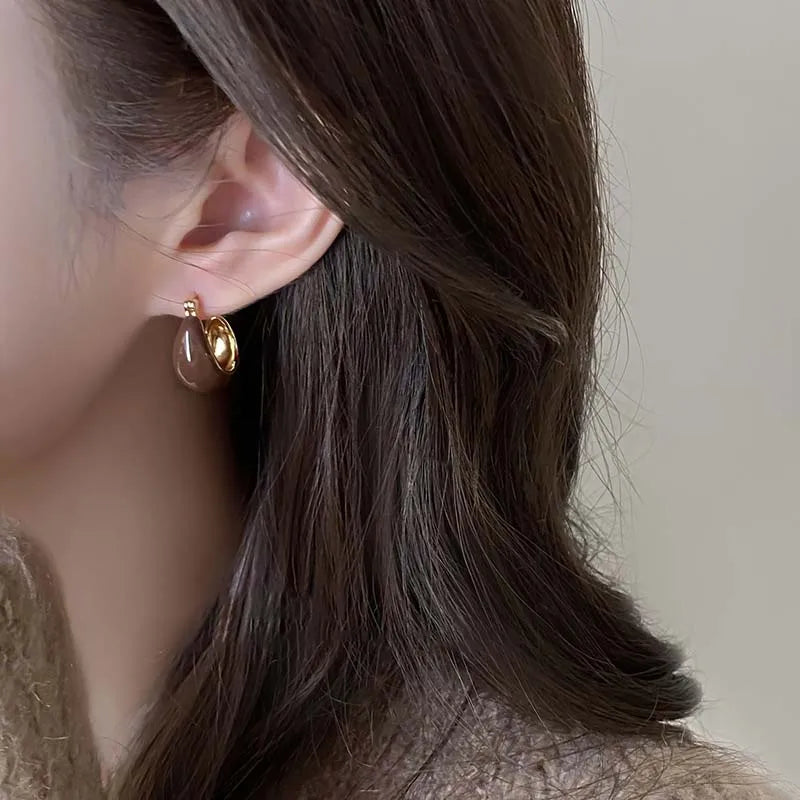 Vintage U-Shaped Hoop Earrings - Eliza-Warszawa