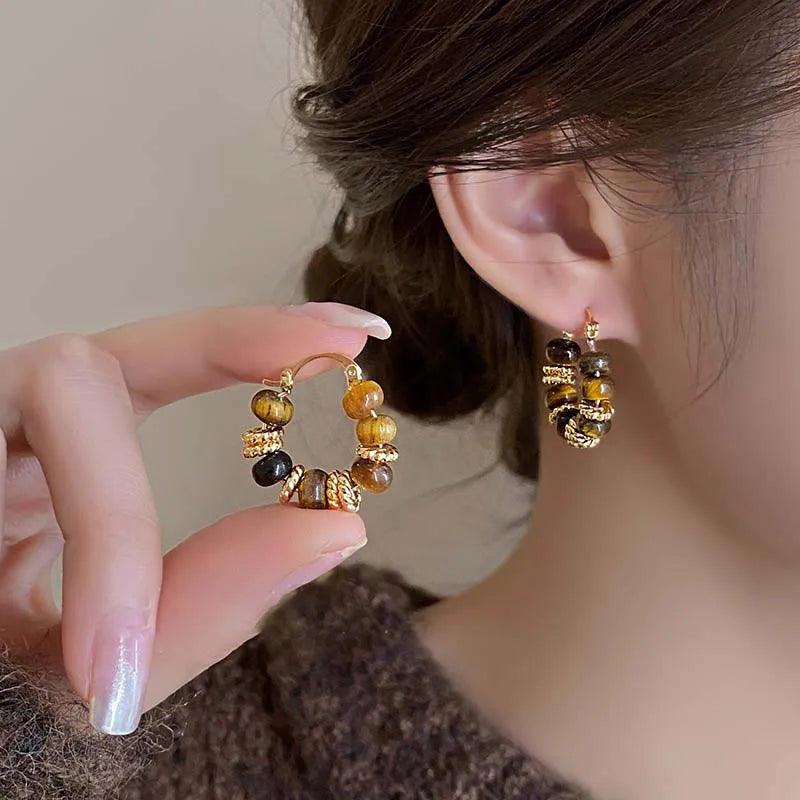 Vintage U-Shaped Hoop Earrings - Eliza-Warszawa