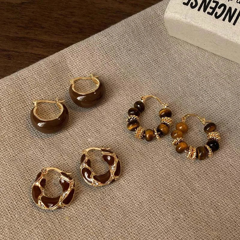 Vintage U-Shaped Hoop Earrings - Eliza-Warszawa