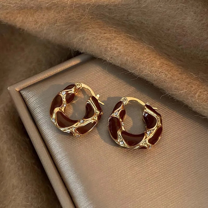 Vintage U-Shaped Hoop Earrings - Eliza-Warszawa