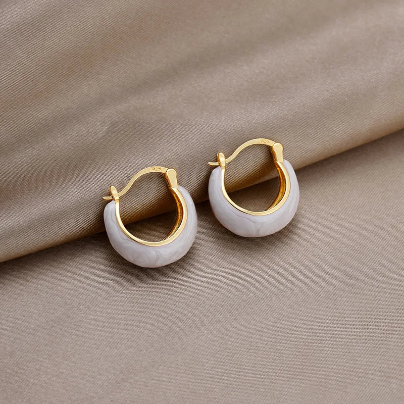 Vintage U-Shaped Hoop Earrings - Eliza-Warszawa