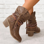 Vintage Western Cowboy Tassel Ankle Boots - Eliza-Warszawa