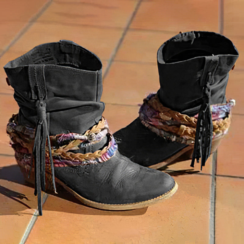 Vintage Western Tribal Tassel and Ankle Boots - Eliza-Warszawa