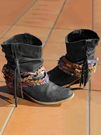 Vintage Western Tribal Tassel and Ankle Boots - Eliza-Warszawa