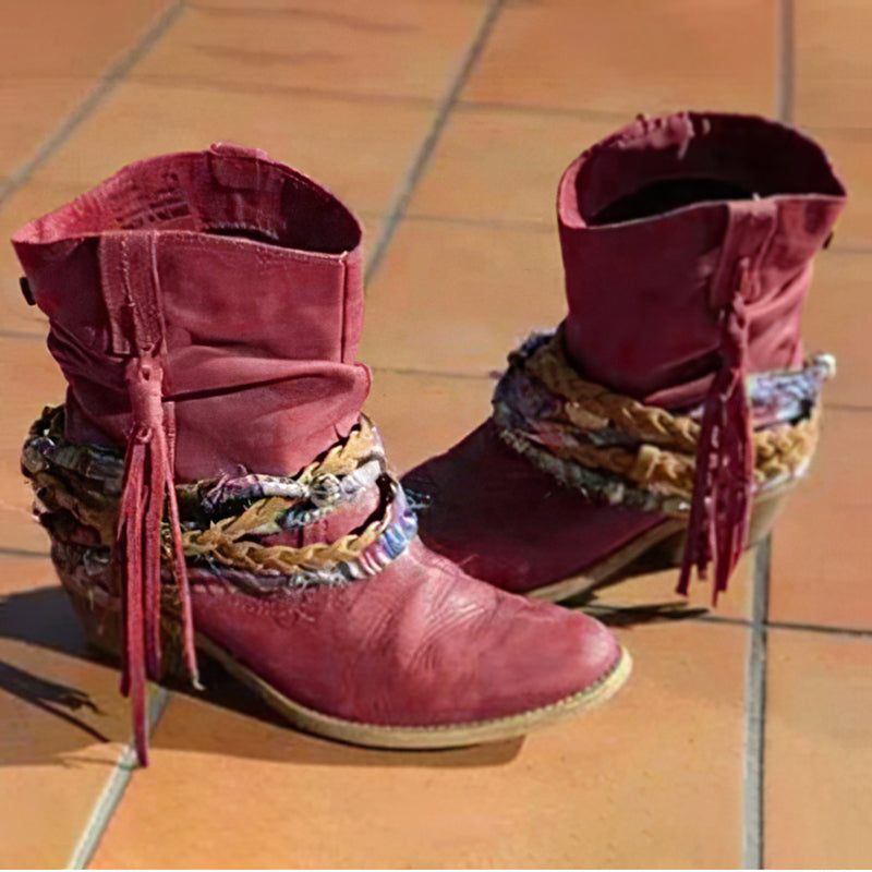 Vintage Western Tribal Tassel and Ankle Boots - Eliza-Warszawa