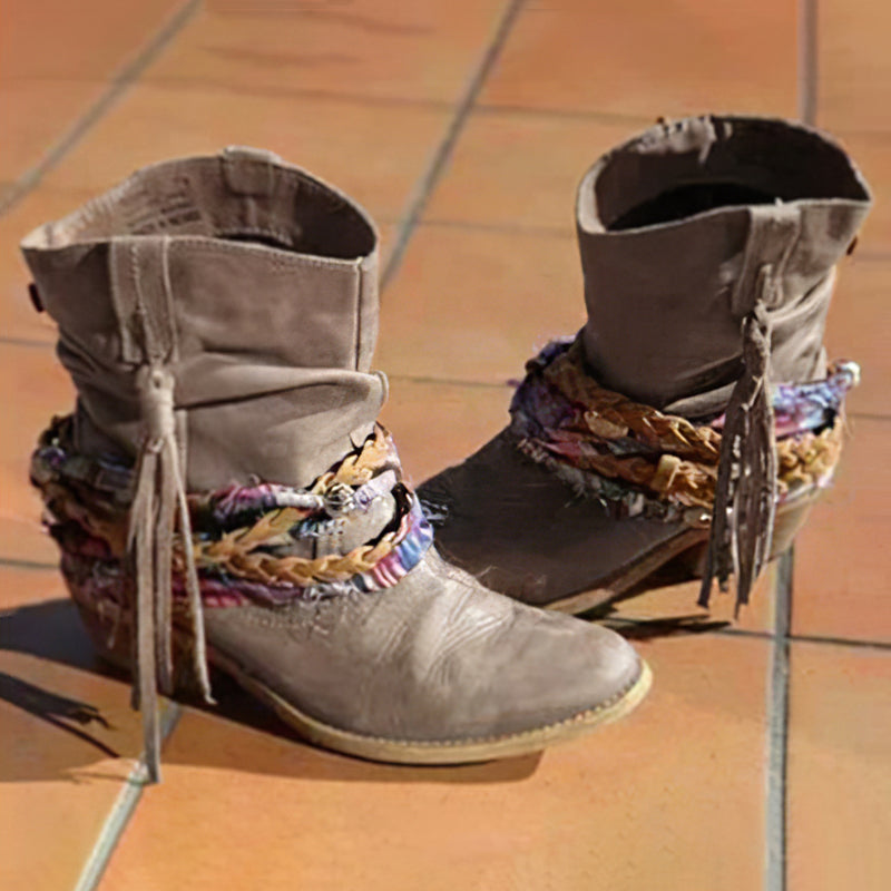 Vintage Western Tribal Tassel and Ankle Boots - Eliza-Warszawa