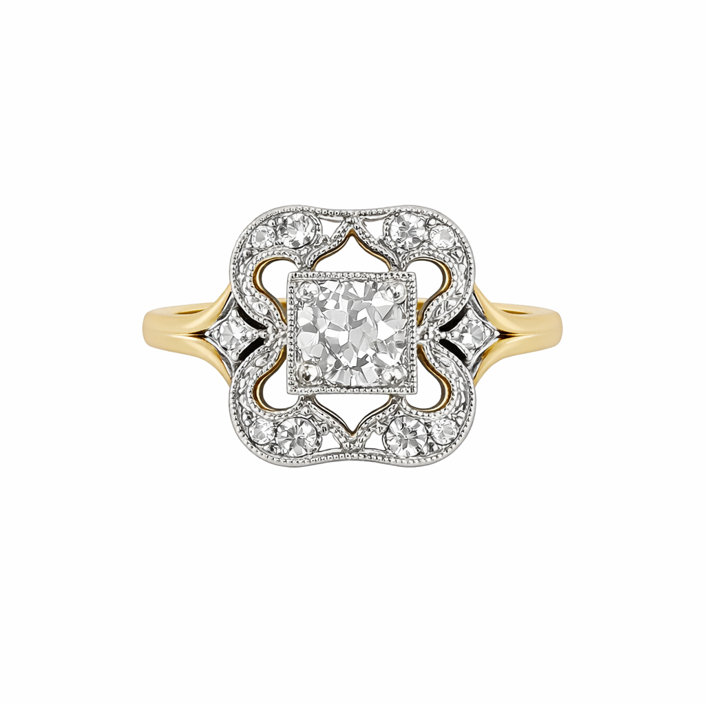 Vintage Zirconia Gold Ring