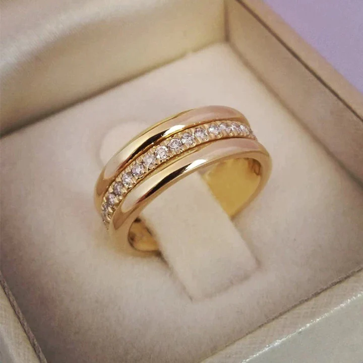 Vintage Zirconia Inlaid Ring - Eliza-Warszawa