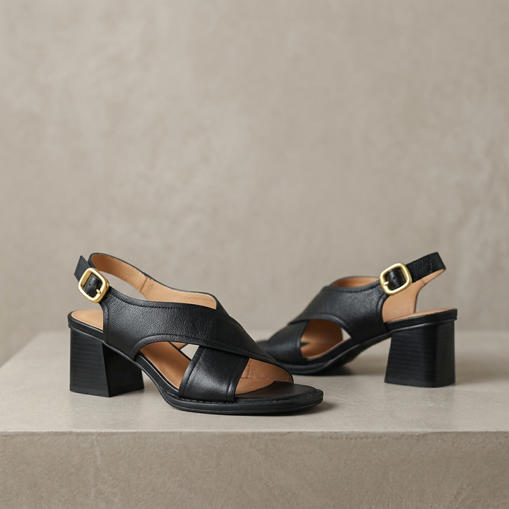 Viona Block Heel Sandals - Eliza-Warszawa