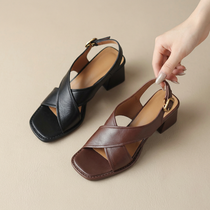 Viona Block Heel Sandals - Eliza-Warszawa