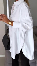White Lapel Slit Shirt - Eliza-Warszawa