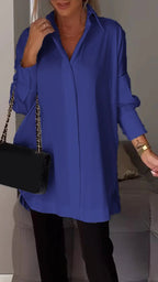 White Lapel Slit Shirt - Eliza-Warszawa