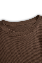 Women's Fashion Round Neck Knitted Sweater Skirt Set