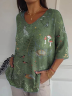 Women's Forest Pattern Sweater with Animals - Eliza-Warszawa