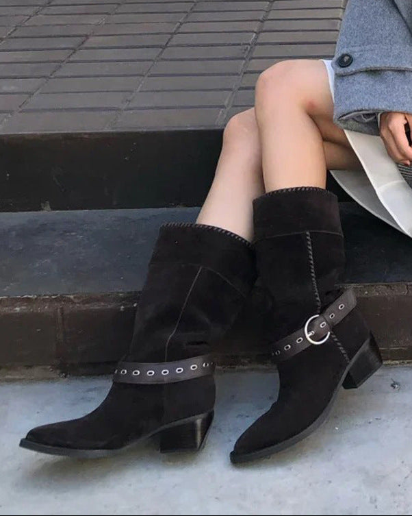 Women's Soft Leather Retro Fashion Riding Boots - Eliza-Warszawa