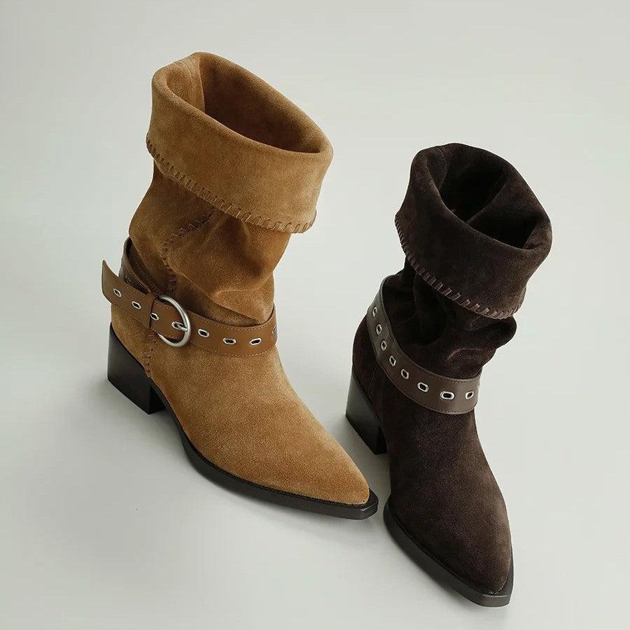 Women's Soft Leather Retro Fashion Riding Boots - Eliza-Warszawa