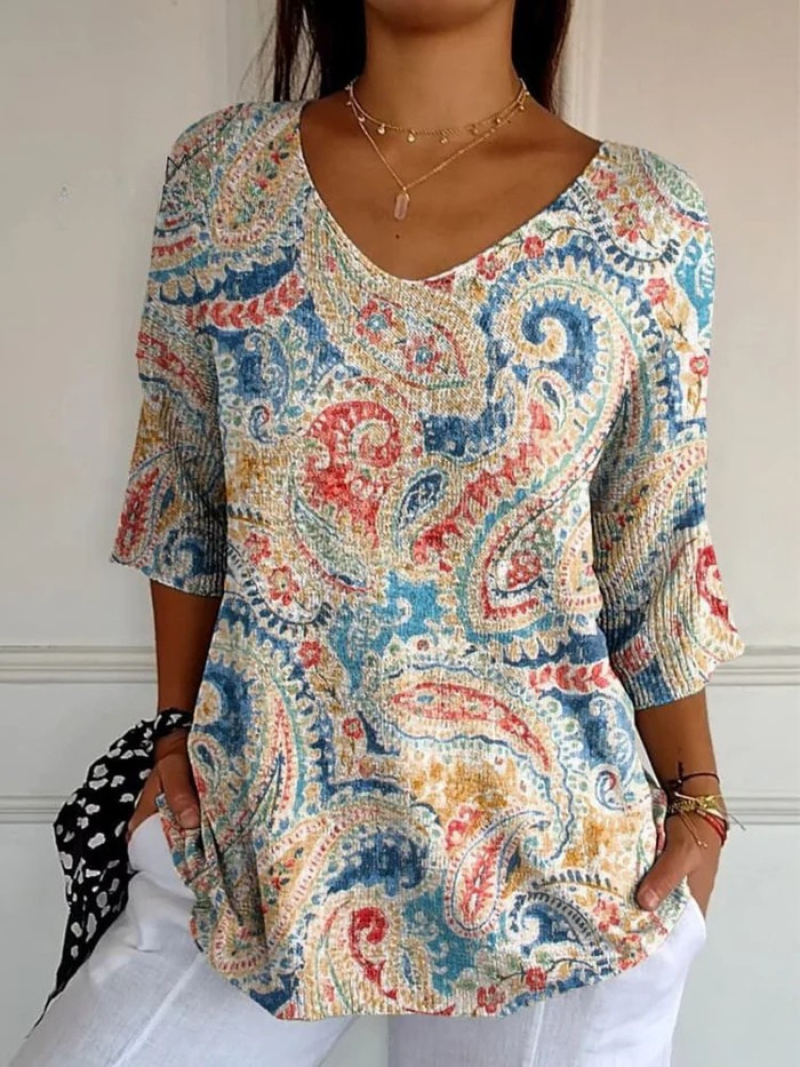 Women's Vintage Ethnic Floral Knit Sweater - Eliza-Warszawa