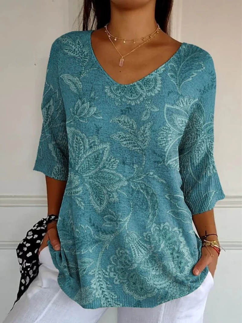 Women's Vintage Ethnic Floral Sweater - Eliza-Warszawa