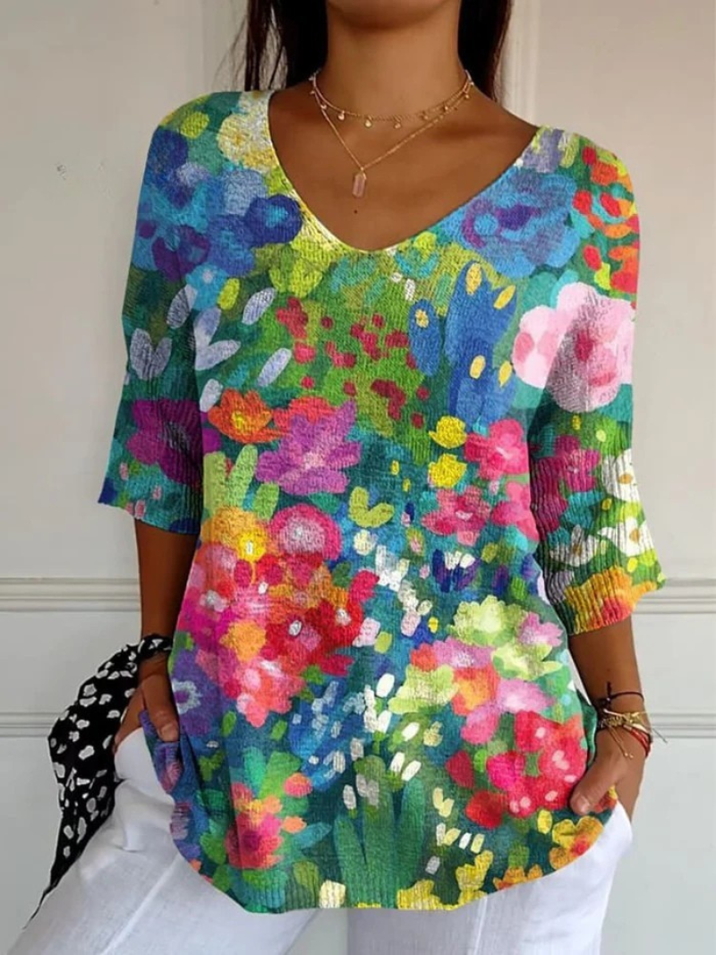 Women's Vintage Floral Knit Sweater - Eliza-Warszawa