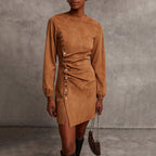 Women's Western Retro Style Autumn And Winter New Suede Dress - Eliza-Warszawa