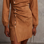 Women's Western Retro Style Autumn And Winter New Suede Dress - Eliza-Warszawa
