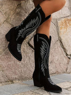 Women's low-heeled cigarette boots - Eliza-Warszawa