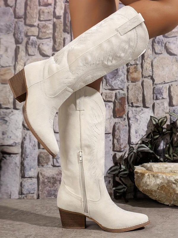 Women's low-heeled cigarette boots - Eliza-Warszawa
