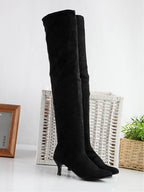 Women's suede solid color high boots - Eliza-Warszawa