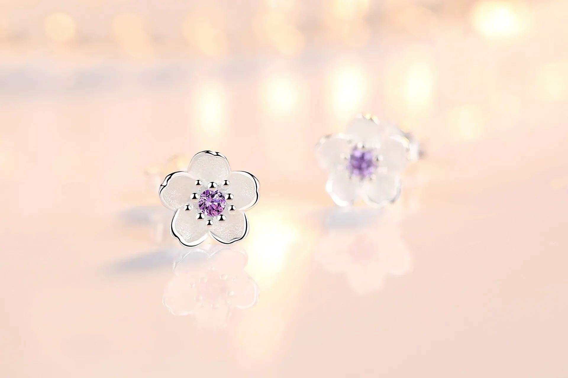Zircon Flower Stud Earrings - Eliza-Warszawa