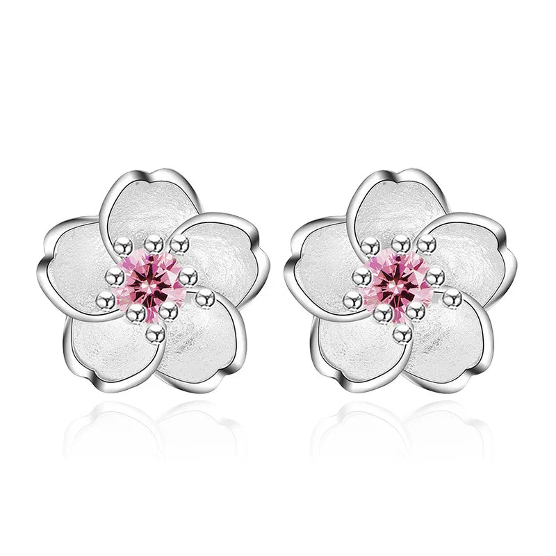 Zircon Flower Stud Earrings - Eliza-Warszawa